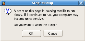 slow script warning